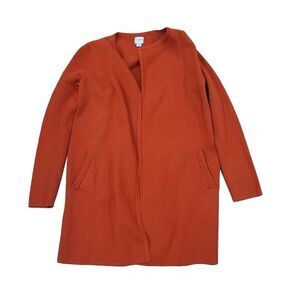 J.‎ Crew Open Front Cardigan Sweater Rust Orange XS Long Sleeve Pockets